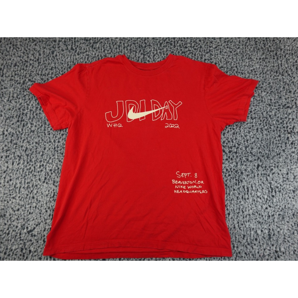 Nike‎ T-Shirt Mens Large Red Good Travis Scott Cactus Jack JDI Day 2022 WHQ Tee